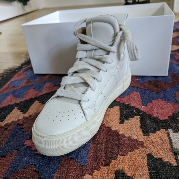 Helmut Lang white leather high top sneaker - Picture 2 of 4